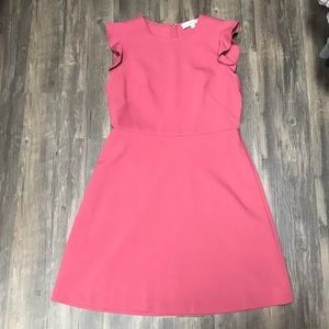 Loft Pink Ruffle Dress NWT Size 6P Fully Lined!